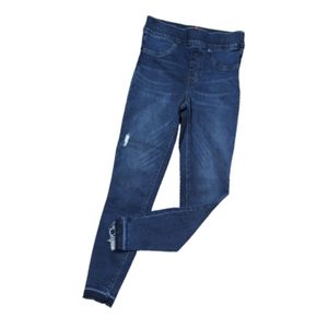 Spanx Distressed Denim High Rise Elastic Waist Jeggings S
